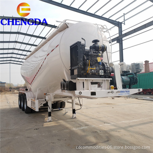 Chengda 12M3/Minute Bohai  Brand Weichai Diesel Engine Bulk Cement Semi Trailer For Sale